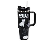 Bottle Rip N Dip - Man I Love Felines Big Ol Cup Tumbler Black