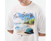 Tee New Era - Branded Beach Graphic Oversized Tee - White