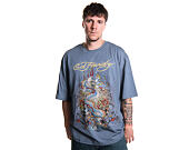 Tee Ed Hardy - Mens Dragon City Diamante Graphic Relaxed T-Shirt - Blue