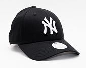 New Era 9FORTY Womens MLB Essential New York Yankees Strapback Black / Optic White Womens Cap