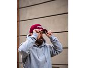 Mitchell & Ness Pinscript Redline Snapback Branded Burgundy / White Cap