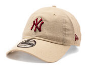 Kšiltovka New Era - MLB Linen 9TWENTY - NY Yankees - Stone / Cherry