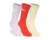 Socks New Era - Flag Crew Socks 3pk - Pink / Orange / Yellow