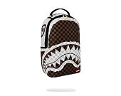 Sprayground Cream And Brown Tear Check Backpack