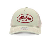 Womens Cap New Era - Branded Denim Oval Logo 9FORTY M-CROWN A-Frame Trucker - Cream