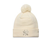 Womens Beanie New Era - MLB Metallic Pom Beanie - NY Yankees - Cream