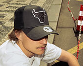 Cap New Era - NBA Outline 9FORTY A-Frame Trucker - Chicago Bulls - Steel / White