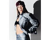 Kani Jeans Cropped Silver Denim Jacket