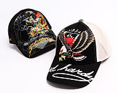 Cap Ed Hardy - Unisex Soaring Eagle Ed Hardy Script 5 Panel Cap - Black/Blue Wash