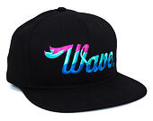 Pink Dolphin Wave Black Snapback Cap