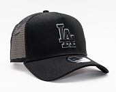 New Era 9FORTY Trucker MLB Black on Black Team Logo Los Angeles Dodgers Snapback Cap