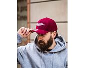 Mitchell & Ness Pinscript Redline Snapback Branded Burgundy / White Cap