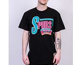 Mitchell & Ness San Antonio Spurs Centre Circle SSTEINTL930 Washed Black T-Shirt
