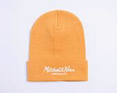Mitchell & Ness Branded Pinscript Cuff Knit Dark Orange Winter Beanie