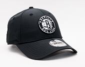 New Era 9FORTY Black & White Brooklyn Nets Strapback Black Cap