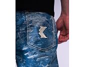 Kalhoty Karl Kani - Og K Distress Camo Five Pocket Denim - medium blue