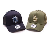 Kšiltovka New Era - MLB Outline 9FORTY Trucker - LA Dodgers - New Olive