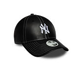 Dámská Kšiltovka New Era - MLB Contrast Stitch PU Leather 9FORTY - NY Yankees - Black / White
