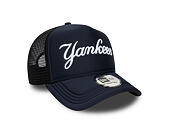 Kšiltovka New Era - MLB Foam Script 9FORTY Trucker - NY Yankees - Navy