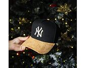 Cap New Era - MLB Suede Visor 9FORTY A-Frame - NY Yankees - Black / Camel