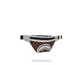 Sprayground Cream And Brown Tear Check Savvy Crossbody