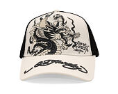 Cap Ed Hardy - Mono Giant Dragon Twill Front Mesh Trucker - White/Black