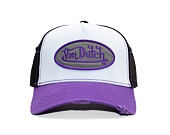 Cap Von Dutch - Trucker - Classic Logo White/Distressed Purple Denim