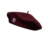 Womens Beret New Era - MLB Wool Script Beret - NY Yankees - Burgundy