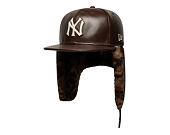 Cap New Era - MLB IMAGE DROP Leather Dog-Ear 59FIFTY - NY Yankees - Deep Auburn