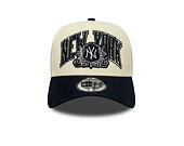 Cap New Era - MLB Wordmark Suede 9FORTY A-Frame - NY Yankees - Cream / Navy