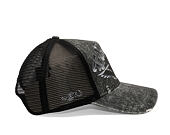 Cap Ed Hardy - Unisex Flaming Gothic Skull Washed 5 Panel Trucker Cap - Grey