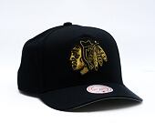 Cap Mitchell & Ness - NHL Black And Gold Pro Snapback - Chicago Blackhawks - Black