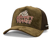 Cap Capslab - Looney Tunes Trucker - Bugs Bunny Logo Peek Suede - Olive / Brown