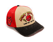 Cap Capslab - Hot Stuff Trucker - Come Visit Me In Hell Distressed - Sand / Red