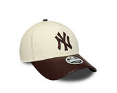 Womens Cap New Era - MLB Fabric Mix 9FORTY M-CROWN - NY Yankees - Cream / Brown