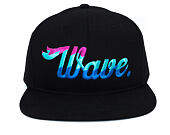 Pink Dolphin Wave Black Snapback Cap
