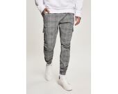 Urban Classics TB3138 AOP Glencheck Cargo Jog Pants White/Black