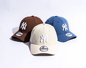Kšiltovka New Era 9FORTY MLB Linen New York Yankees Stone / White