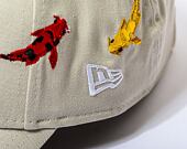 Kšiltovka New Era 9FORTY MLB Koi Fish Los Angeles Dodgers Stone / Optic White
