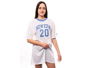 Dámské šaty New Era Arch Wordmark Mesh Dress White / Copen Blue
