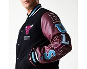 Bunda New Era - NBA Patch Varsity Jacket - Chicago Bulls - Black