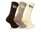 Socks New Era - Flag Crew Socks 3pk - Cream / Beige / Brown