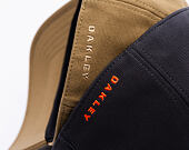 Oakley Cap - Bark Embossed Hat - Pitch Black/Flame Red