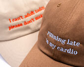 8by8 Dadcap - "running late is my cardio" - Brown/Sky Blue