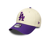 Kids Cap New Era - MLB League Essential 9FORTY - LA Dodgers - Cream / Purple