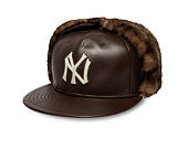 Cap New Era - MLB IMAGE DROP Leather Dog-Ear 59FIFTY - NY Yankees - Deep Auburn