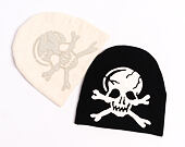 Beanie Ed Hardy - Unisex Skull Vegan Leather Applique Beanie - Black