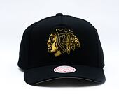 Cap Mitchell & Ness - NHL Black And Gold Pro Snapback - Chicago Blackhawks - Black