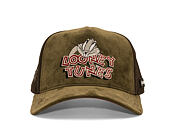 Cap Capslab - Looney Tunes Trucker - Bugs Bunny Logo Peek Suede - Olive / Brown