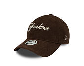 Womens Cap New Era - MLB Cord Script 9TWENTY - NY Yankees - Chestnut Brown / Stone